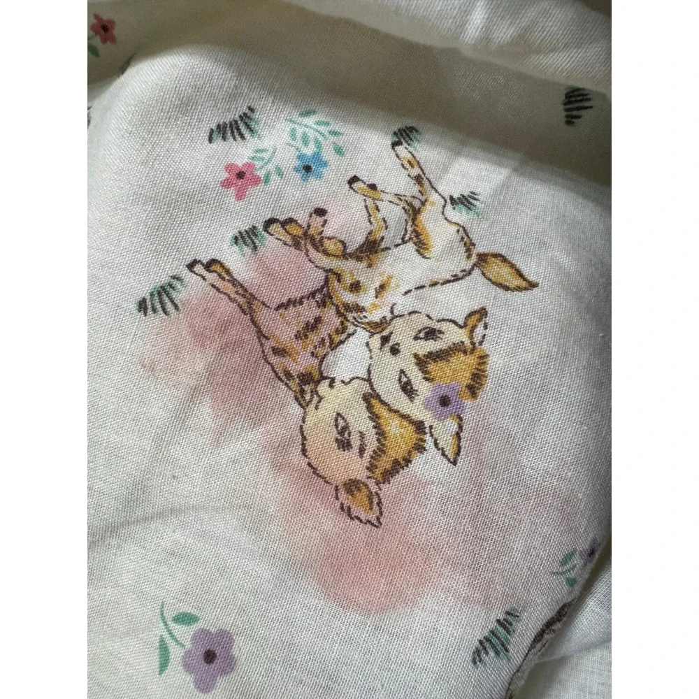 Vintage Animal Print Fitted Crib Sheet Toddler Bed Cottagecore Deer 65